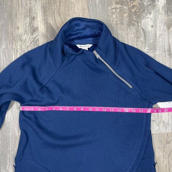 NEW Athleta Cozy Karma Asym Pullover Size Small Blue Soft Wrap Zip Neck - Picture 10 of 11